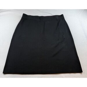 Eileen Fisher Black Silk Blend Stretch A-line Skirt XL Pull On Elastic Waist
